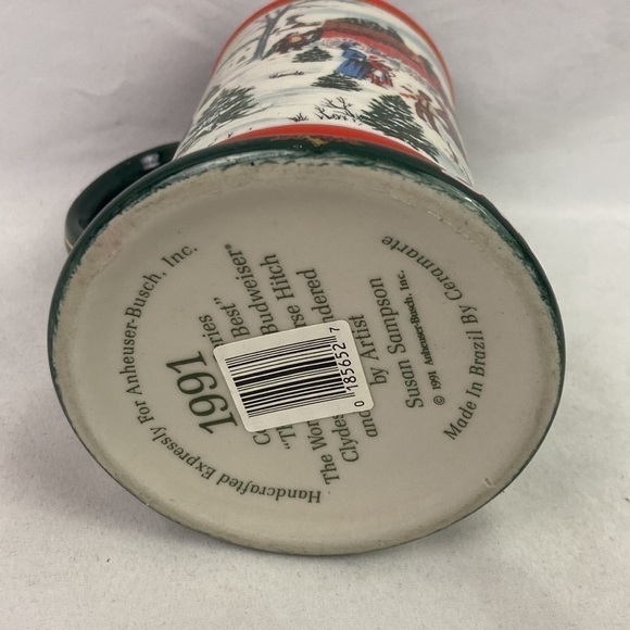 Vtg Budweiser Christmas 91 Susan Sampson Beerstein - Picture 7 of 7